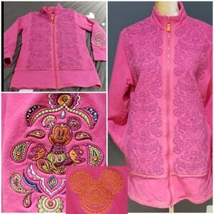 Vintage Disney Parks Long Line Full Zip Sweat Jacket Sz L
